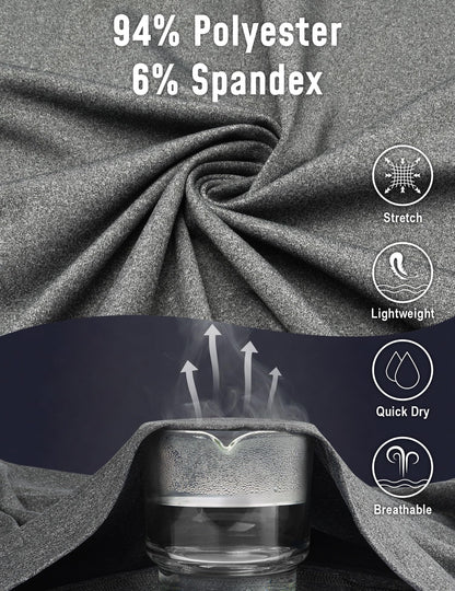 3Pack Quarter Zip Pullover Men 1/4 Zipper Sweatshirts Dry- Fit Long Sleeve Running Athletic Golf Work Out Gym Fishing Shirt Quick Dry Outdoor Active Sports Shirts Gray L