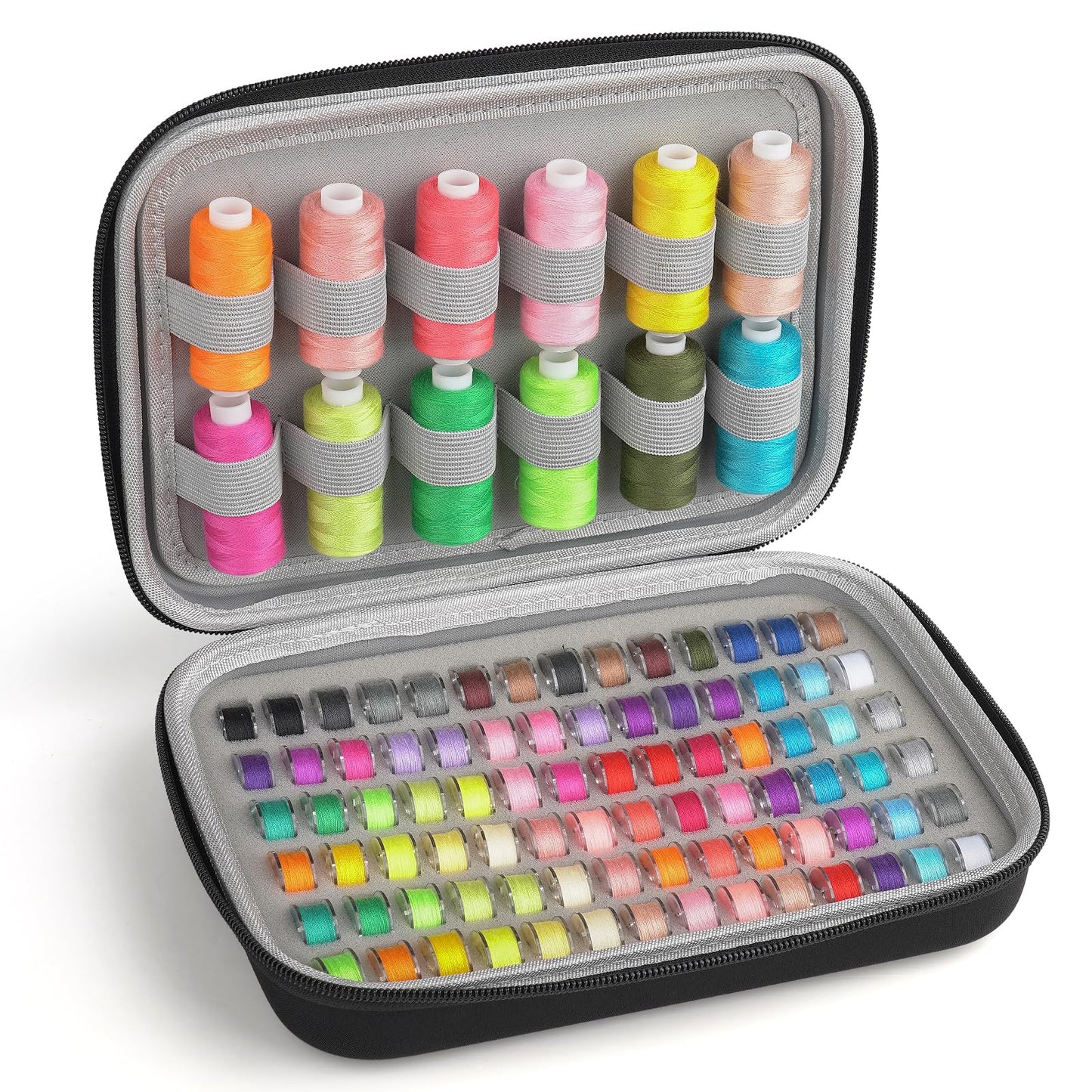 Bobbin Holder Case Thread Organizer, Spool Storage Container Holds Up to 84pcs Bobbins and 24pcs Sewing Thread Spools Compatible with Brother for Janome for Babylock for Singer (Box Only)