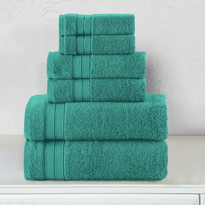 Elegant Comfort Luxury 6-Piece Towel Set, Premium Soft 100% Turkish Cotton