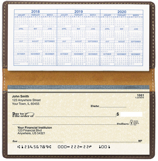 CAROUSELCHECKS Grazing Deer Laser Engraved Leatherette Checkbook Cover