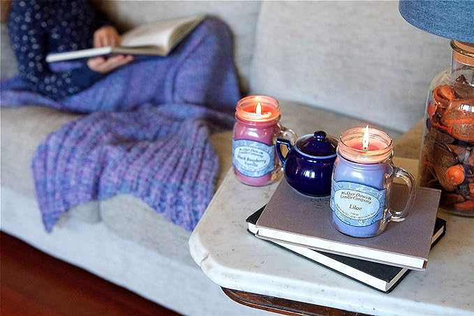 Balsam Pine Scented Mini Mason Jar Candle by Our Own Candle Company, 3.5 Ounce (4 Pack)