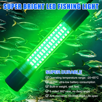 Underwater Fishing Light 1600 Lumens 10.8W 12/24V Submersible Fishing Bait Finder 180 LED Deep Drop Night Fishing Light with 20 FT Cord for Shrimp Squid Fish Crowds