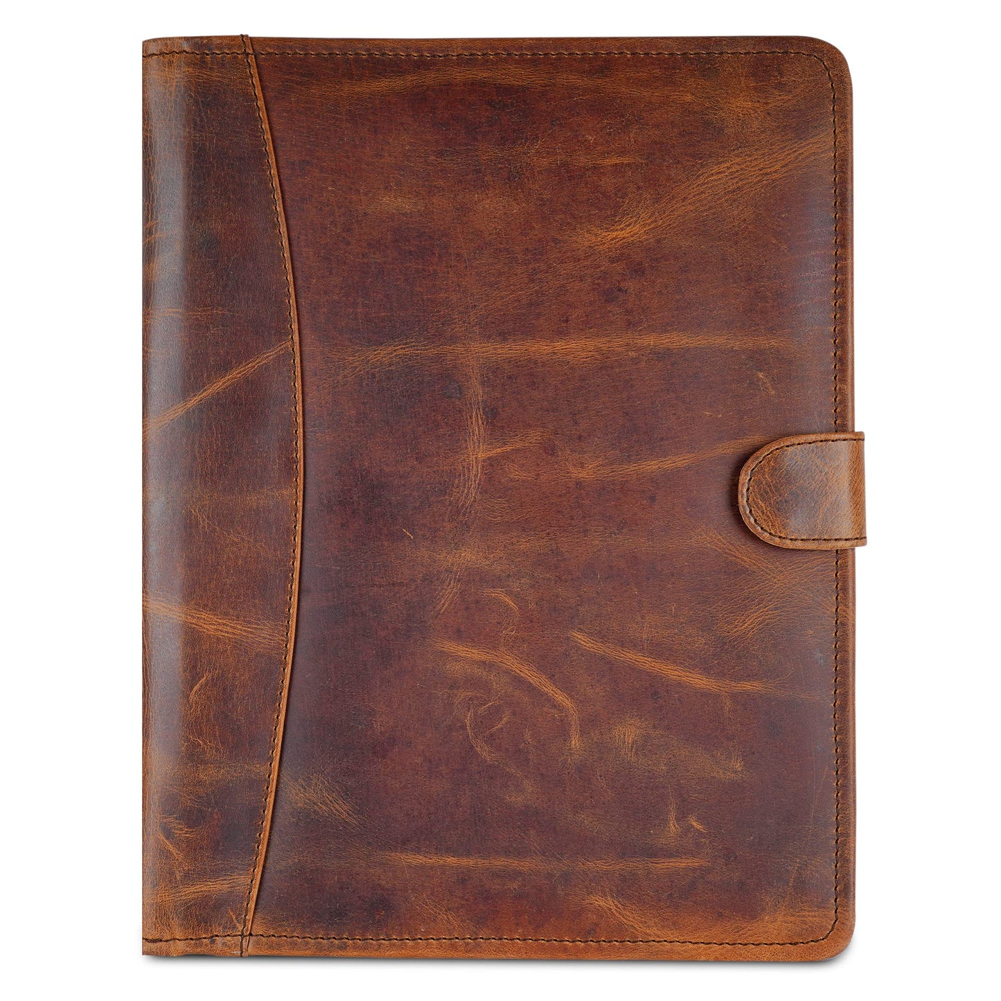 CestAntiQ, Leather Padfolio Legal Pad Portfolio Organizer | Handmade Executive Notebook Binder | Heavy Duty Full Grain Cow Hide Resume Interview Folio for Men Women, Rustic NoteBook Folder (brown)