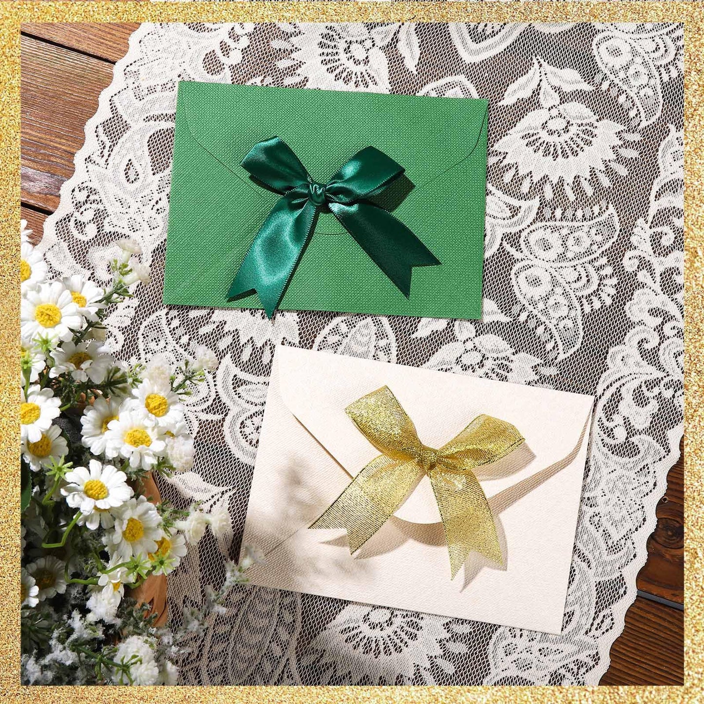 YGDZ Christmas Bows, 50 PCS Twist Tie Christmas Tree Bow, 3.3 Inch Buffalo Plaid Bows Glitter Gold Silver Bow for Crafts, for Christmas Decor, Gift Wrapping, Party