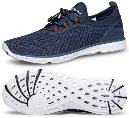 DOUSSPRT Men's Water Shoes Quick Drying Sports Aqua Shoes Blue Size 8.5