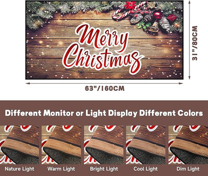 Merry Christmas Rug,Christmas Trees Decorative Indoor Bedroom Xmas Winter Welcome Door Mat Anti-Slip Rubber Area Rug for Seasonal Holiday Decoration,63" X 31"