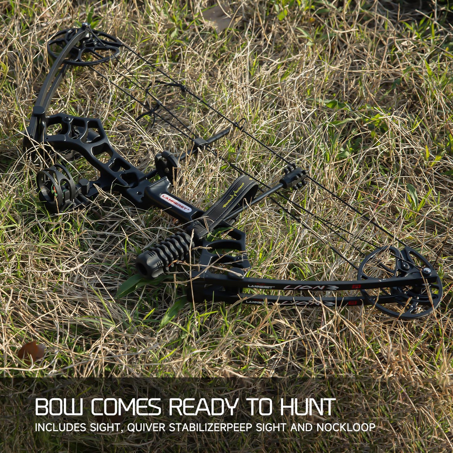 Lanneret Compound Bow and Archery Sets - Right Hand Archery Compound Bows 0-70 lbs Draw Weight Adjustable for Adults and Beginners，25"-31" Draw Length，up to IBO 320 fps，Archery Hunting Bow Set，Camo
