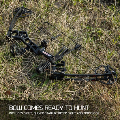 Lanneret Compound Bow and Archery Sets - Right Hand Archery Compound Bows 0-70 lbs Draw Weight Adjustable for Adults and Beginners，25"-31" Draw Length，up to IBO 320 fps，Archery Hunting Bow Set，Camo