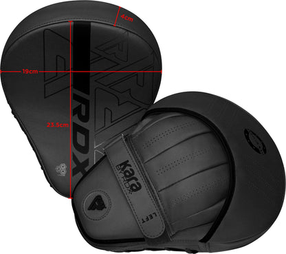 RDX Boxing Pads Curved Focus Mitts, Maya Hide Leather Kara Hook and jab Training Pads, Adjustable Strap Ventilated, MMA Muay Thai Kickboxing Coaching Martial Arts Punching Hand Target Strike Shield