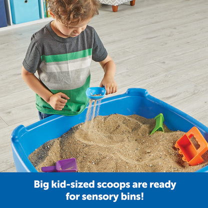 Learning Resources Helping Hands Sensory Scoops - Fidget Sand Toys, Water Bin Play, Tool Set, Fine Motor Games, Toddler Daycare Essentials, Homeschool Preschool, Kinetic Creativity For Kids