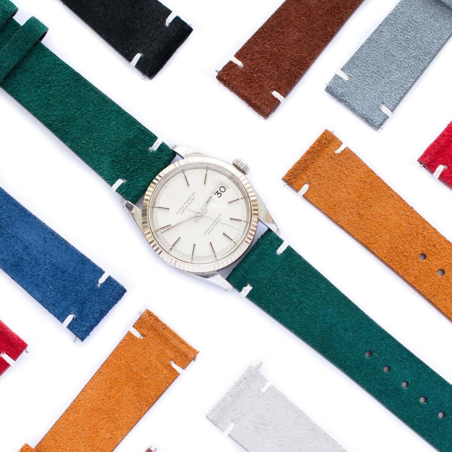 BARAK WATCHES Quick Release Suede Leather Watch Straps – Soft Genuine Leather Band – 20mm 22mm – Replacement Watch Band for Men & Women – Multiple Colors Available (Blue, 20mm)