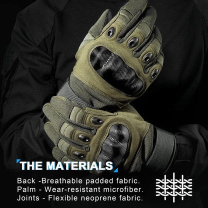 MVPTOO Touchscreen Padded Palm Gloves for Men Green X-Large