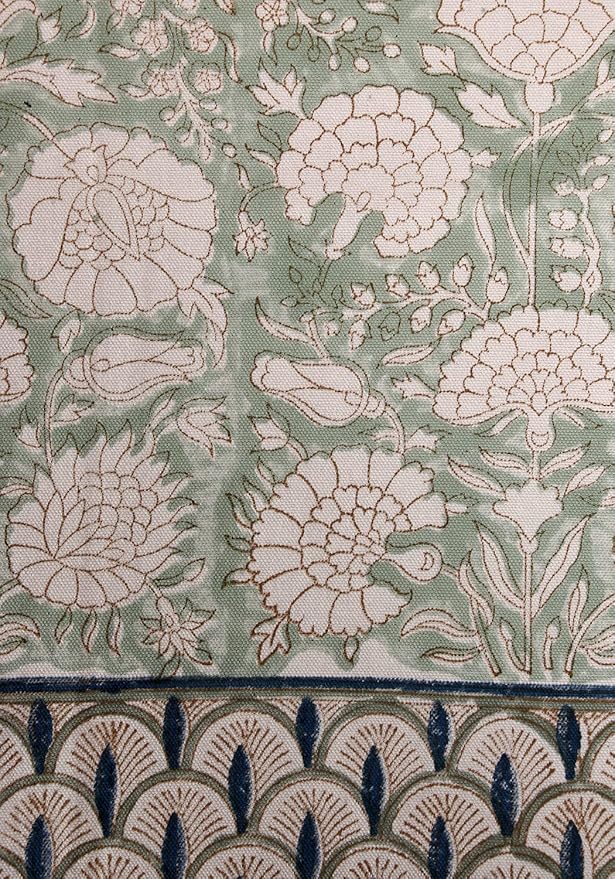 ATOSII Jade 100% Cotton Boho Square Summer Tablecloth, Block Print Floral Table Cloth Linen for Dining, Parties, Weddings, Outdoors Table Decor I 60 X 60 Inches I 4 Seater I
