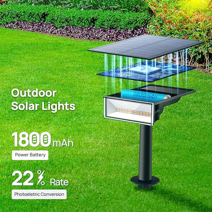 Consciot Solar Spot Lights, Outdoor 3000K Warm White, IP65 Waterproof, Landscape Lights for Yard & Tree House, 4 Pack
