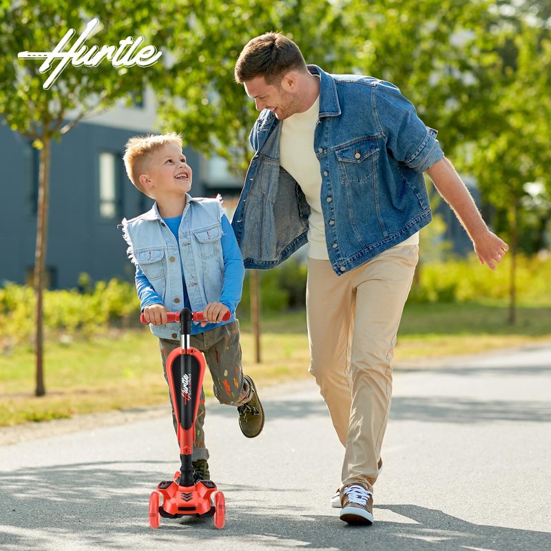 Serenelife Kids Scooter, 3 Wheel Scooter for Kids, Foldable Kick Scooter for Child & Toddlers Ages 3-12, Adjustable Height and LED Light Up Wheels