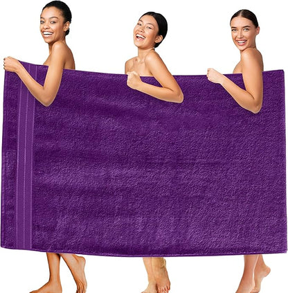 Elegant Comfort Three Line Popcorn Extra Large Luxury Bath Towel