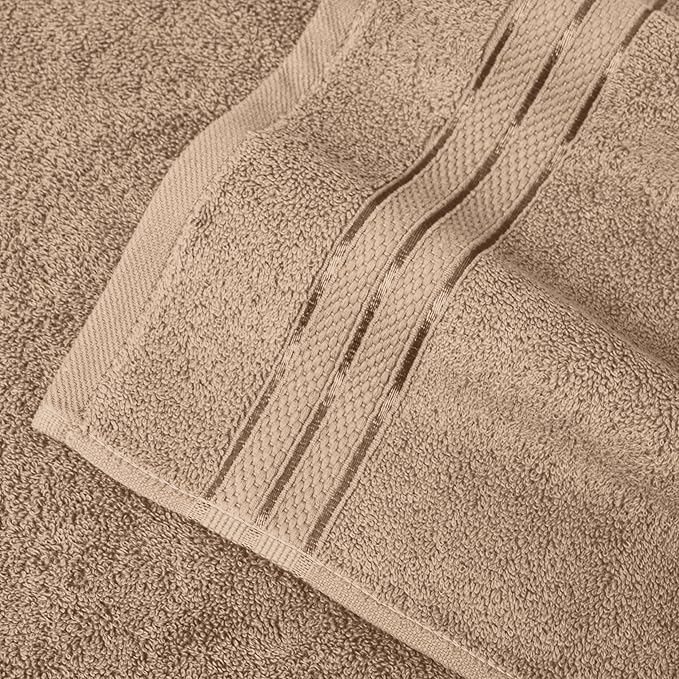 Elegant Comfort Three Line Popcorn Extra Large Luxury Bath Towel