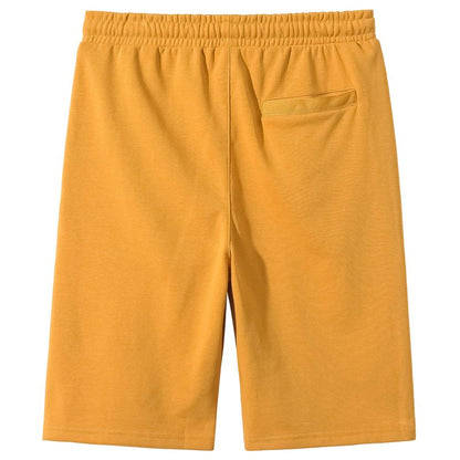 VANCOOG Men's Casual Classic Fit Terry Cloth Elastic Jogger Running Shorts-Yellow-M