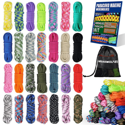 WEREWOLVES 28 Colors Paracord with Instruction, 10 Feet Each Parachute