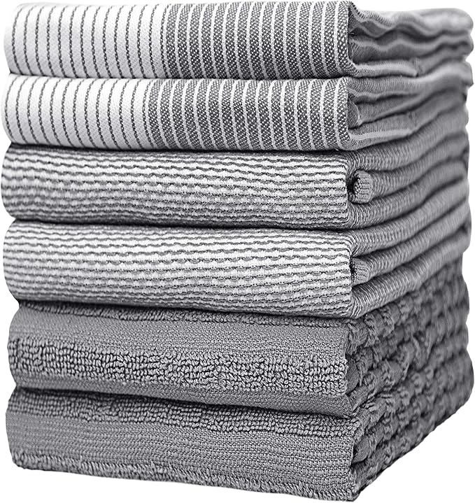 Premium Kitchen Towels | Large Cotton Dish Towels | Flat & Terry Highly