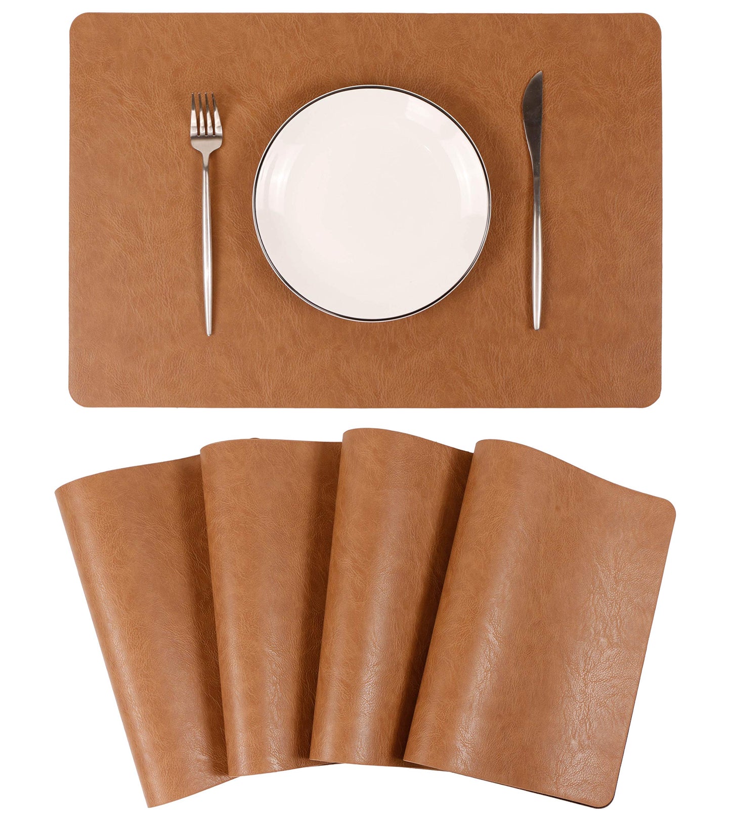 Faux Leather Placemats, PU Table Mats, Waterproof, Stain Resistant, Heat Resistant, Non-Slip Easy to Clean for Kitchen Dining Table,Conference Table