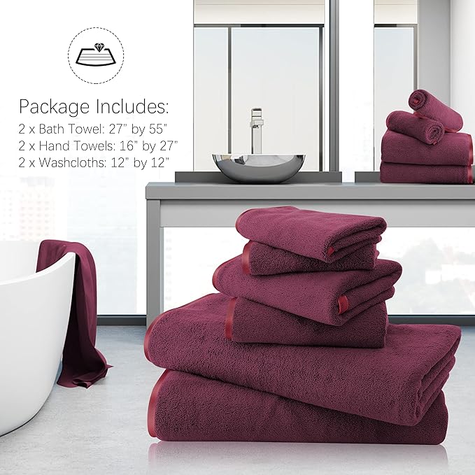 TENSTARS Microfiber Coral Velvet Luxury Silk Hemming Towel Set