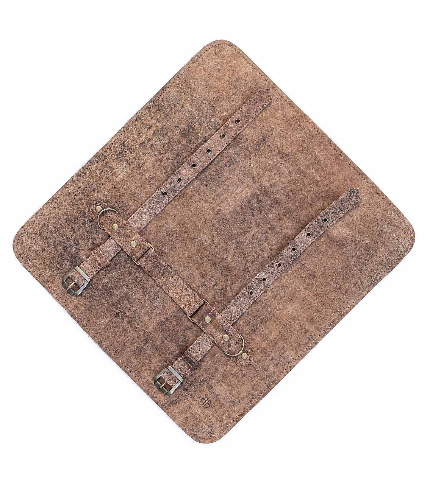 Angus Stoke Knife Roll Bag Genuine Leather – knife case for Chefs 7 slots – Leather Knife with handle and strap Frank (Brown-Antique)