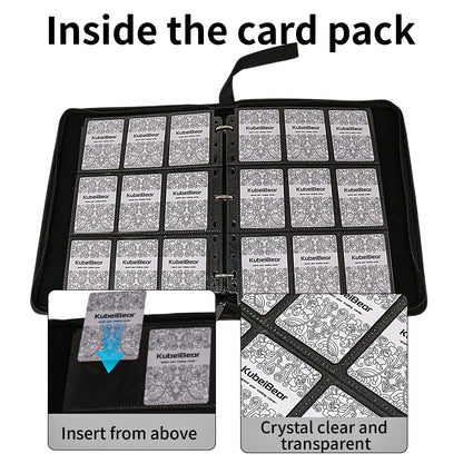 Card Binder – 720 Capacity, Zippered Trading Card Holder for MTG, Sports & Collectible Cards – Acid-Free, Durable & Travel-Friendly Storage (Red dots, 9 Pocket)