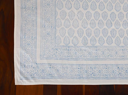 ATOSII Amalfi 100% Cotton Boho Square Fall Tablecloth, Handblock Print Table Cloth for Kitchen I Dining Table Linen Fall Décor I Parties Wedding Outdoor Christmas Thanksgiving I Fall 60 X 60 Inches
