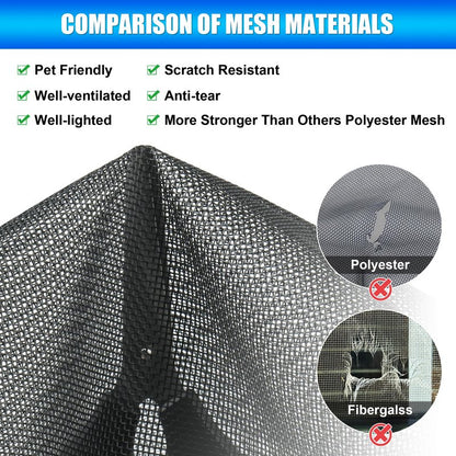 Magnetic Screen Door 72 x 80 in, Thicker 265g/㎡ Mesh, Reversible Left Right Side Opening Wide Magnetic Screen Door, Upgraded-Model Full Strip Magnets for Sliding & French Doors