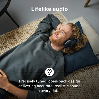 Sennheiser HD 560S Open-Back Over-Ear Wired Headphones – Neutral, Natural Sound for Music, Gaming, and Content Creation, Black