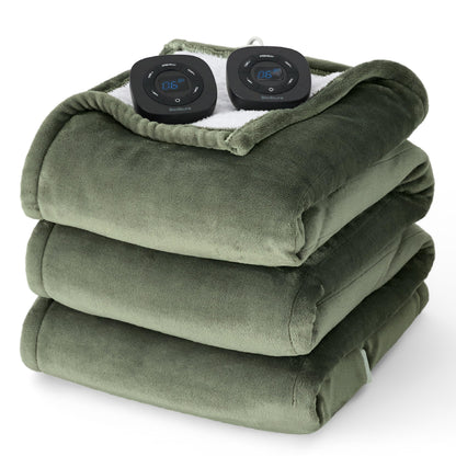 Bedsure Electric Blanket King Size - Dual Control Heated Blanket King Size, Fast Heating with 10 Time Settings & 10 Heat Settings, Warm Gift for Grandma (100x90 inches, Grey)