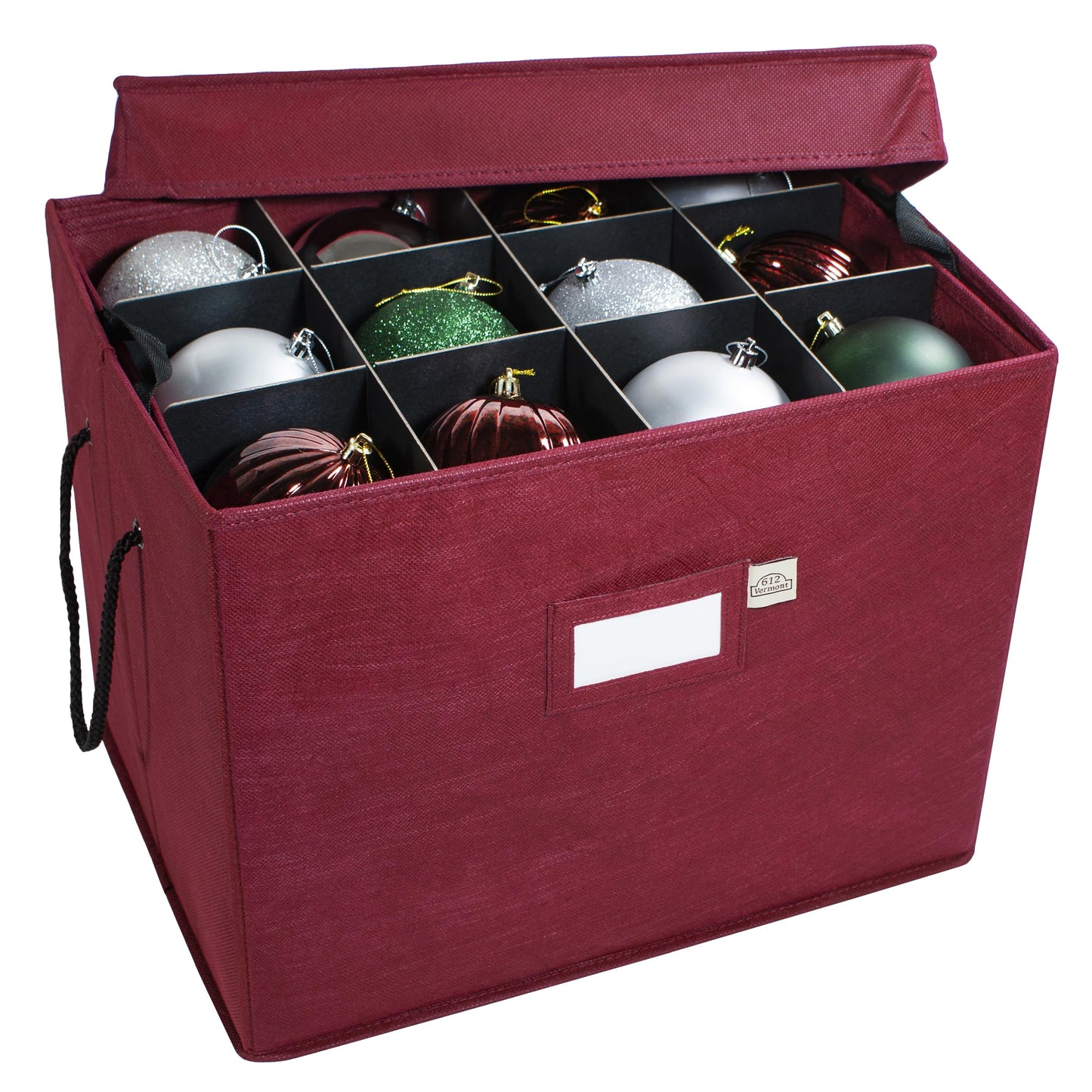 612 Vermont Christmas Ornament Storage Box, Holds 36-4 Inch Ornaments