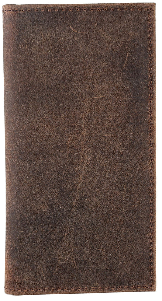F&L CLASSIC Men's RFID Vintage Look Genuine Leather Long Bifold Wallet Checkbook Wallets,buffalo vintage leather