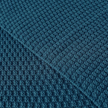 Longhui bedding Blue Knitted Throw Blanket for Couch, Soft, Cozy Machine Washable 100% Cotton Sofa Knit Blankets, Heavy 4.0lb Weight, 60 x 80 Inches, Laundry Bag Included