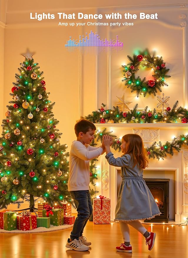 Minetom LED Color Changing Smart RGB Christmas Tree Lights, 264ft 800LED String Lights, 16 Milion Adjustable Colors Fairy Lights with Remote & Timer & Memory Function for Xmas Tree Holiday Party