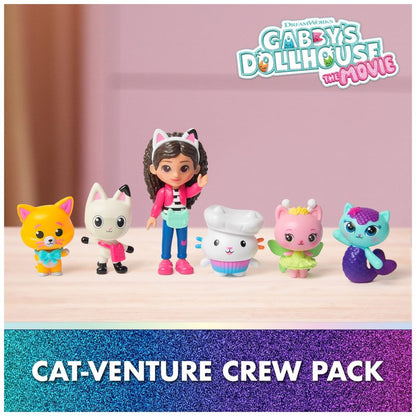DreamWorks GABBY'S Dollhouse The Movie, Cat-Venture Crew Pack, 11-Piece Toy Figure Set with Accessories, Kids Toys for Girls & Boys Ages 3 and Up