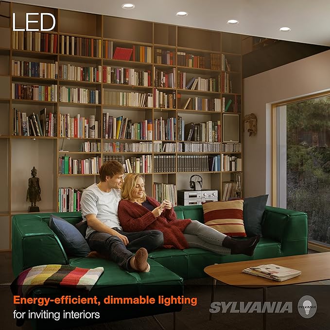 SYLVANIA LED Flood Light Bulb, BR30, 65W Equivalent, Efficient 9W, Dimmable, 10 Year, 650 Lumens, 3500K, Bright White - 2 Pack (78029)