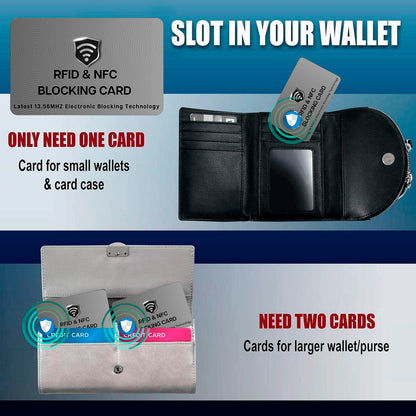 SaiTech IT 5 Pack RFID Blocking Cards, One Protects Entire Wallet Purse, NFC Contactless Bank Debit Credit Card Protector ID ATM Guard - Grey