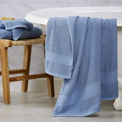 NY Loft 100% Cotton Bath Towel 4 Pack | Super Soft & Absorbent Quick-Dry Bath
