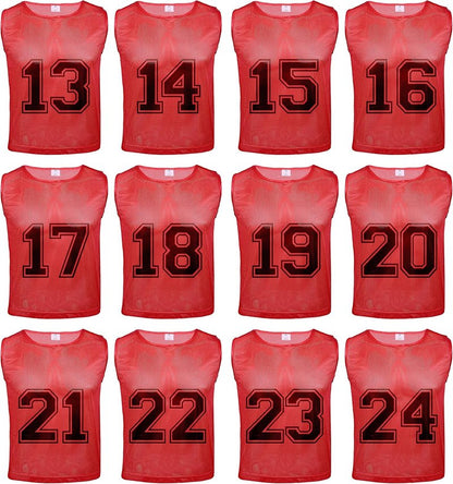 Athllete 12 Pcs Duramesh Pinnies | Numbered Scrimmage Vests for Kids & Adults Soccer