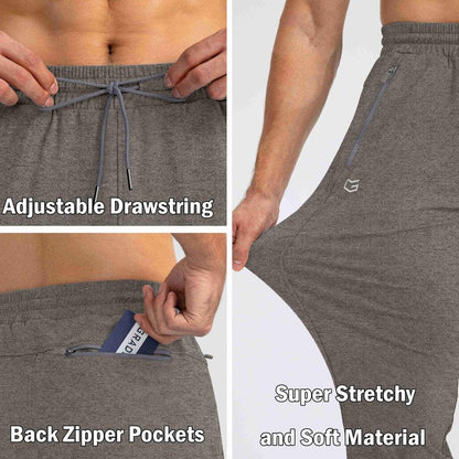 G Gradual Men's Sweatpants with Zipper Pockets Tapered Joggers for Men Athletic Pants for Workout, Jogging, Running (Heathered Brown Light, XX-Large)