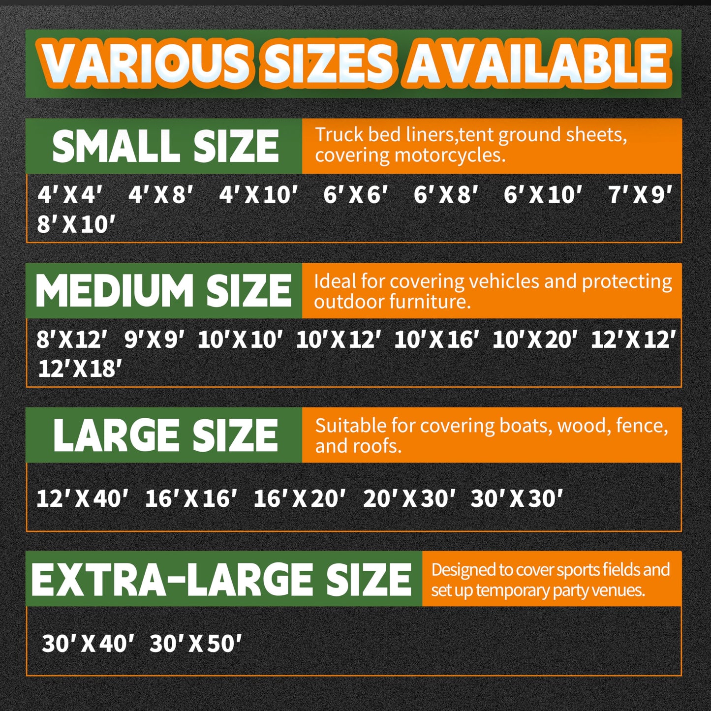RAINDEWAY Green Tarp 8x10 Feet,Finished Size,5.5 Mil Thick,Multipurpose Waterproof Poly Tarps Cover with Metal Grommets and Reinforced Edges