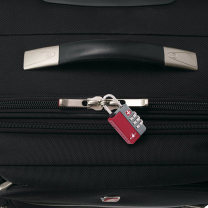 SwissGear TSA-Approved Travel Sentry Combination Luggage Lock with Resettable Combo and Inspection Indicator, Red, One Size