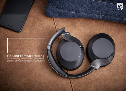 Philips PH805 Active Noise Canceling (ANC) Over Ear Wireless Bluetooth Performance Headphones w/ Hi-Res Audio, Comfort Fit and 30 hours of playtime (TAPH805BK)