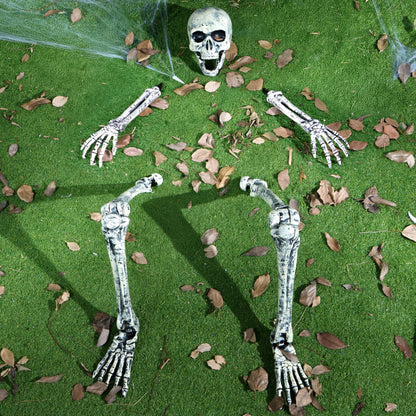 JOYIN 5 Pcs Halloween Skeleton Decorations Outdoor, Life Size Skeleton Yard Stakes, Groundbreaker Skulls Decor for Graveyard Yard Lawn Garden Ground Party Supplies