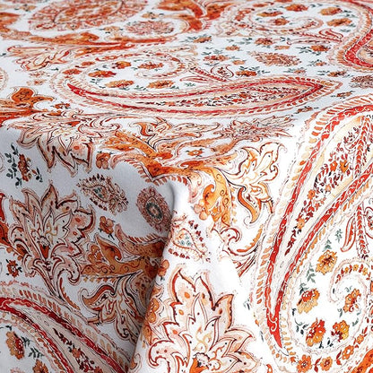 Maison d' Hermine Table Cloth Rectangle Table 100% Cotton 54 x 72 Inches Fall Tablecloth Reusable Everyday Use for Thanksgiving Christmas Decorations Dining Farmhouse Party (Orient)