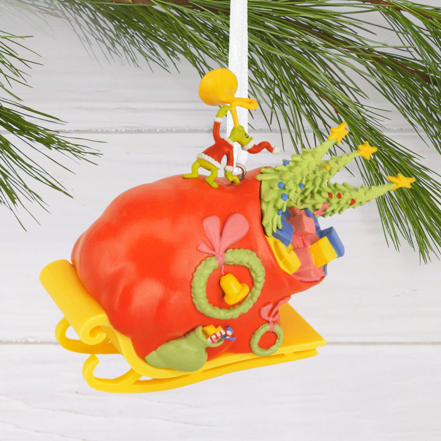 Hallmark Christmas Ornament, Dr. Seuss's How the Grinch Stole Christmas! Grinch on Sleigh Ornament, Christmas Movie Gifts