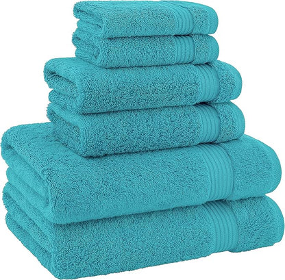American Veteran Towel, 100% Cotton Turkish 6 Piece Towel Set Luxury Towels Set