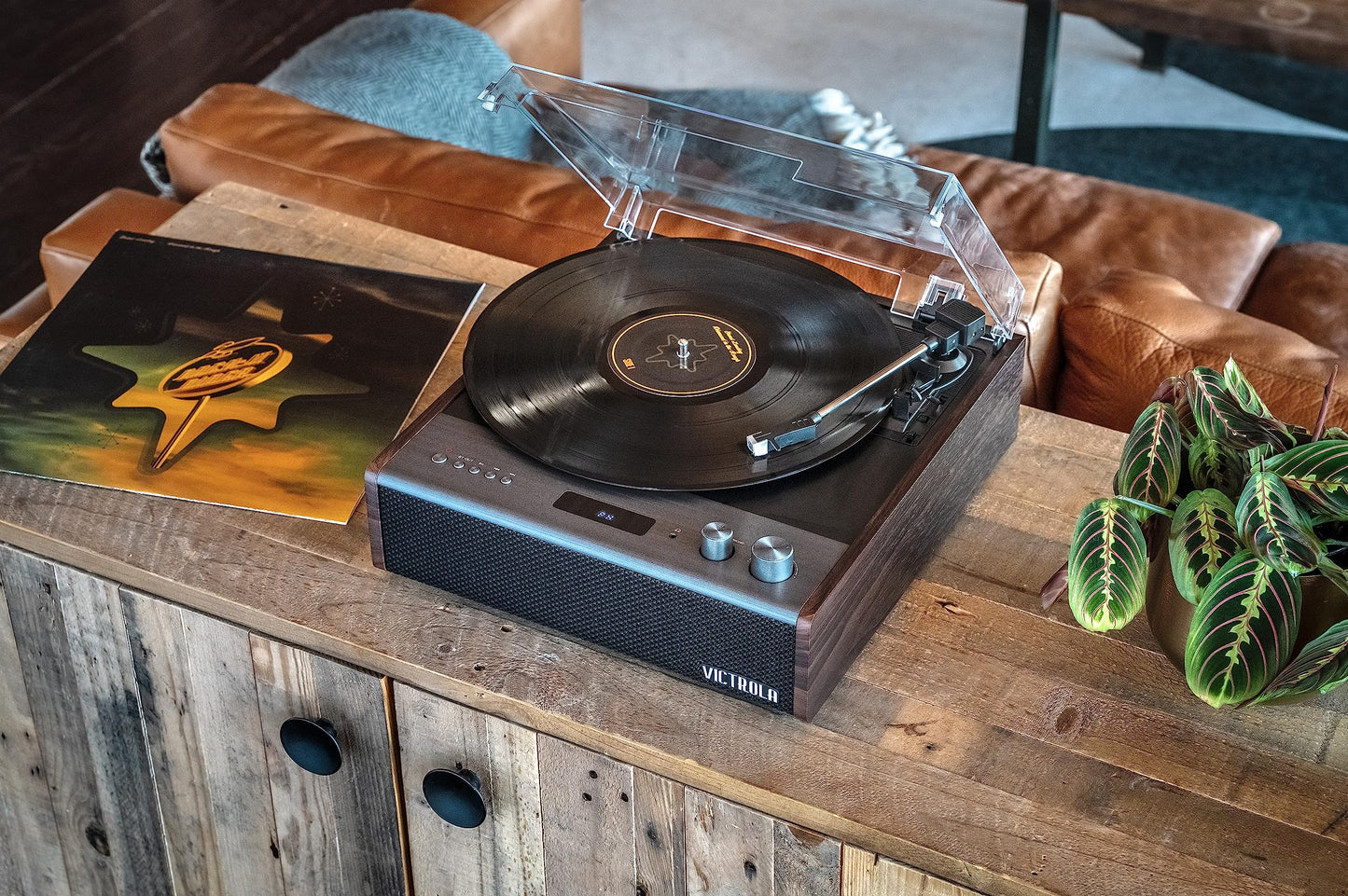 Victrola Eastwood Signature – Bluetooth Record Player – 3-Speed Turntable, Built-in Speakers, Premium MM Cartridge, Vinyl Stream for Wireless Streaming, Removable Dust Cover, (Espresso)
